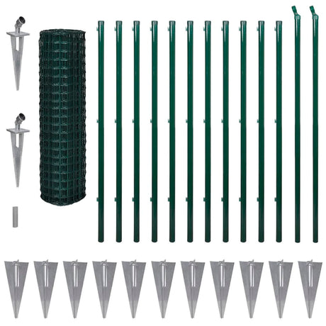 VidaXL Eurohek 25x1,5 m staal groen