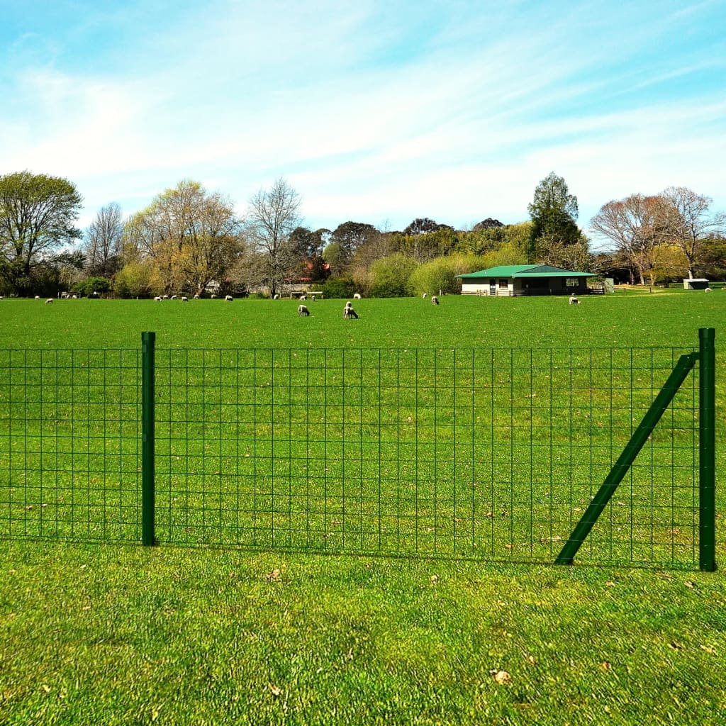 VidaXL Hek 10x0,8 m staal groen