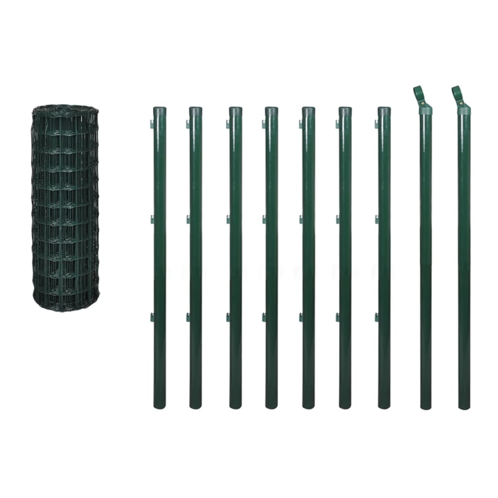 Vidaxl euro hek 10x1,2 m staal groen