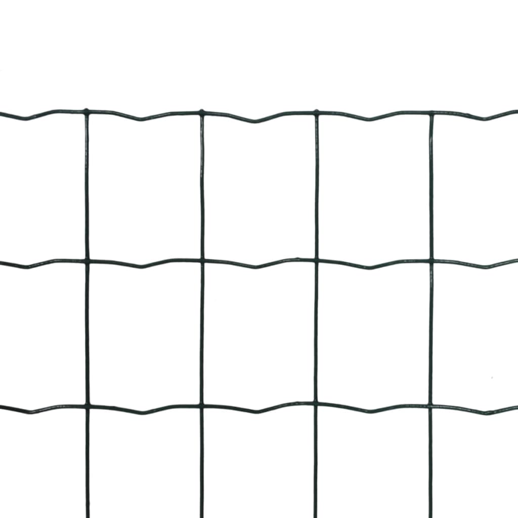 Vidaxl euro hek 25x1,7 m staal groen