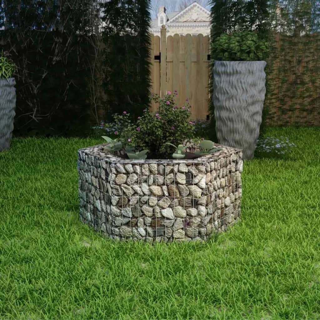 Vidaxl gabion plantenbak verhoogd zeshoekig 100x90x50 cm