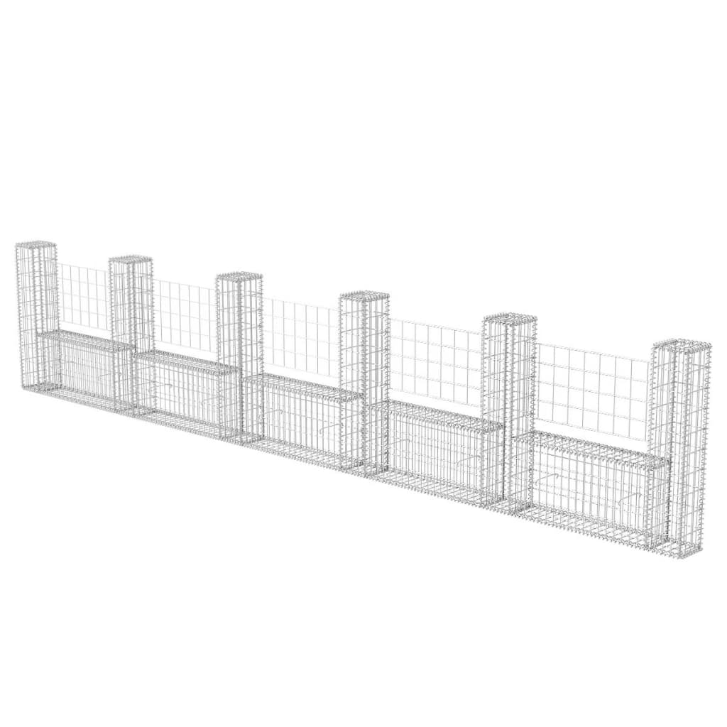 VidaXL Gabion mand U-vormig 570x20x100 cm staal