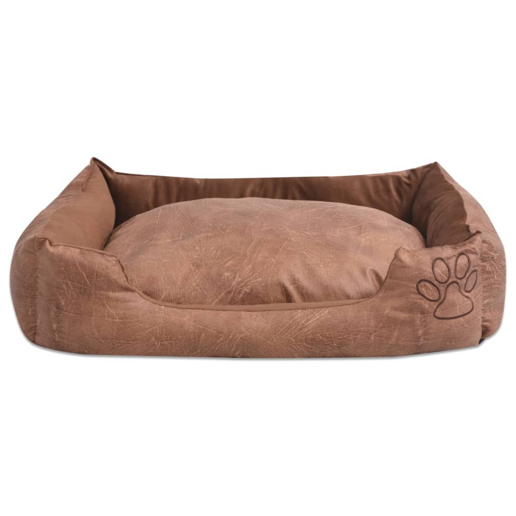 Vidaxl hondenbed kussen pu-kunstleer maat s beige