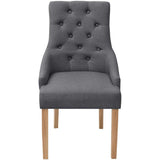 Vidaxl eetkamerstoelen 2 st stof donkergrijs