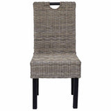 Vidaxl eetkamerstoel kubu 2 stuks rattan mangohout