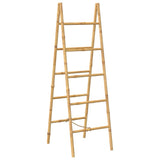 Vidaxl dubbele handdoekenladder met 5 tredes 50x160 cm bamboe
