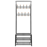 Vidaxl kledingrek met schoenenopberger 68x32x182,5 cm zwart