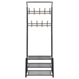 Vidaxl kledingrek met schoenenopberger 68x32x182,5 cm zwart