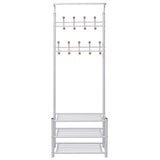 Vidaxl kledingrek met schoenenopberger 68x32x182,5 cm wit