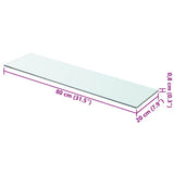 Vidaxl wandschap transparant 80x20 cm glas