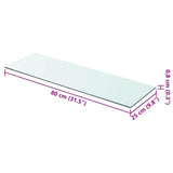 Vidaxl wandschap transparant 80x25 cm glas