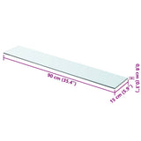 Vidaxl wandschap transparant 90x15 cm glas