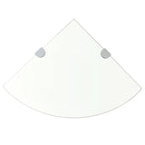 Vidaxl hoekschap met chromen dragers transparant 25x25 cm glas