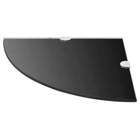 Vidaxl hoekplank met chromen dragers zwart 25x25 cm glas