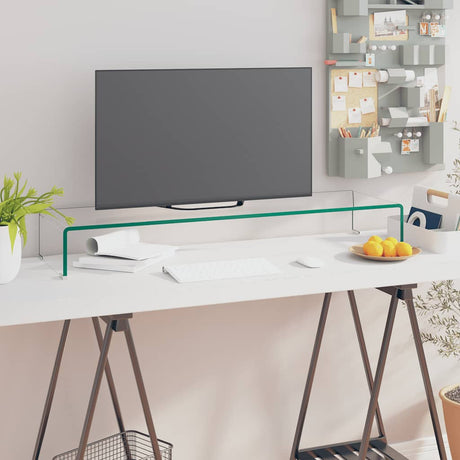 Vidaxl tv-meubel monitorverhoger transparant 100x30x13 cm glas
