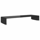 Vidaxl tv-meubel monitorverhoger zwart 90x30x13 cm glas