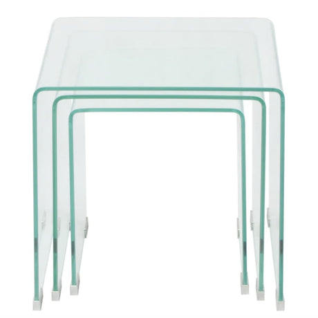 Vidaxl bijzettafel set 3-dlg transparant gehard glas