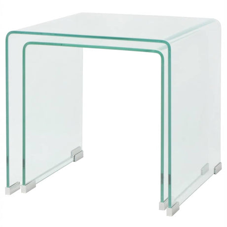 Vidaxl bijzettafel set 2-dlg transparant gehard glas