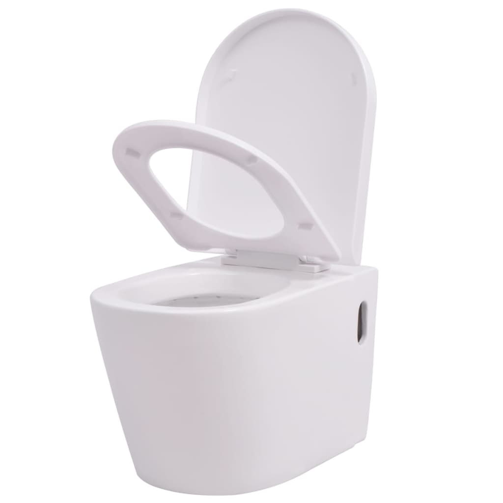 Vidaxl hangend toilet keramiek wit