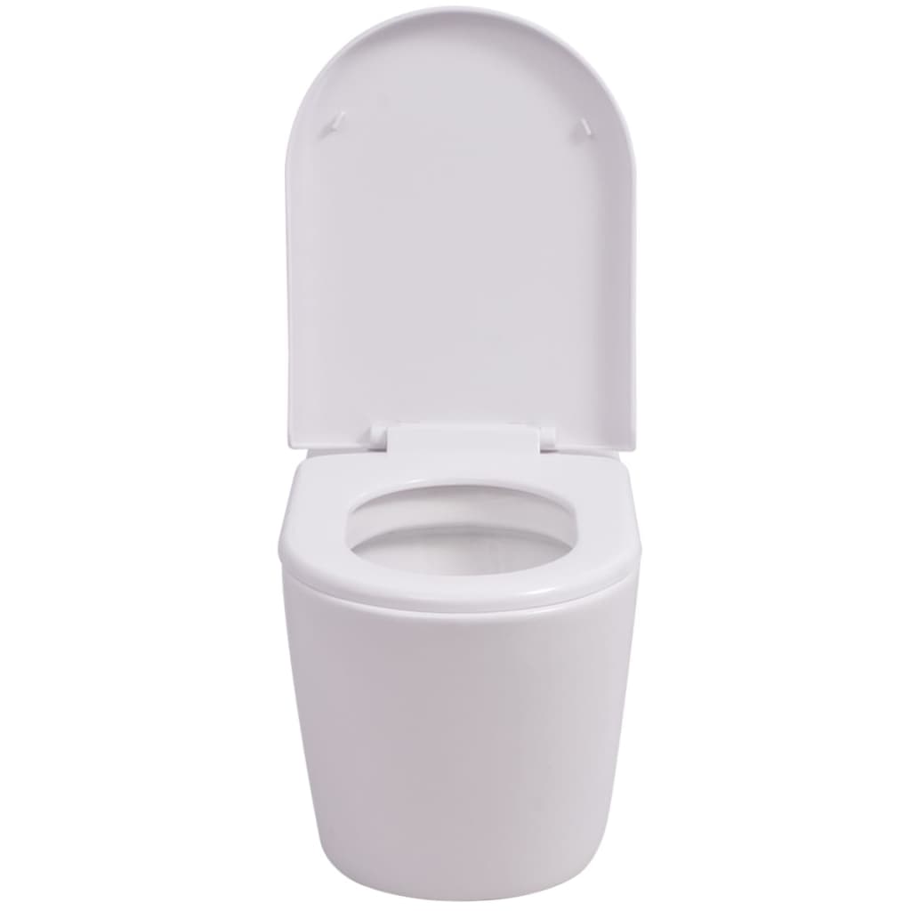 Vidaxl hangend toilet keramiek wit