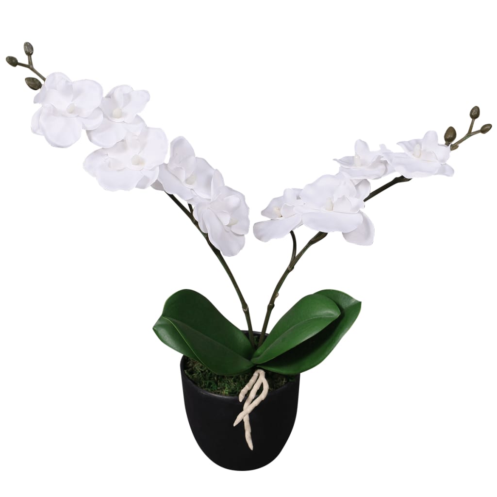 Vidaxl kunstplant orchidee met pot 30 cm wit