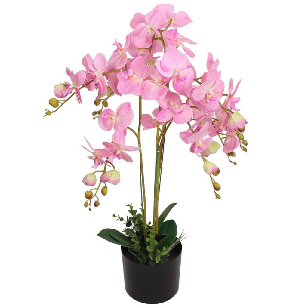 Vidaxl kunstplant orchidee met pot 75 cm roze