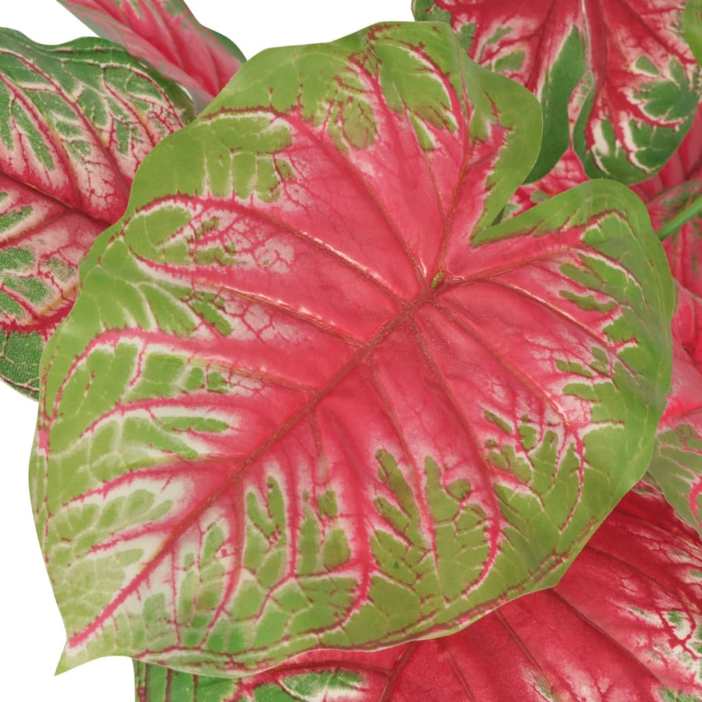 Vidaxl kunstplant caladium met pot 85 cm groen en rood