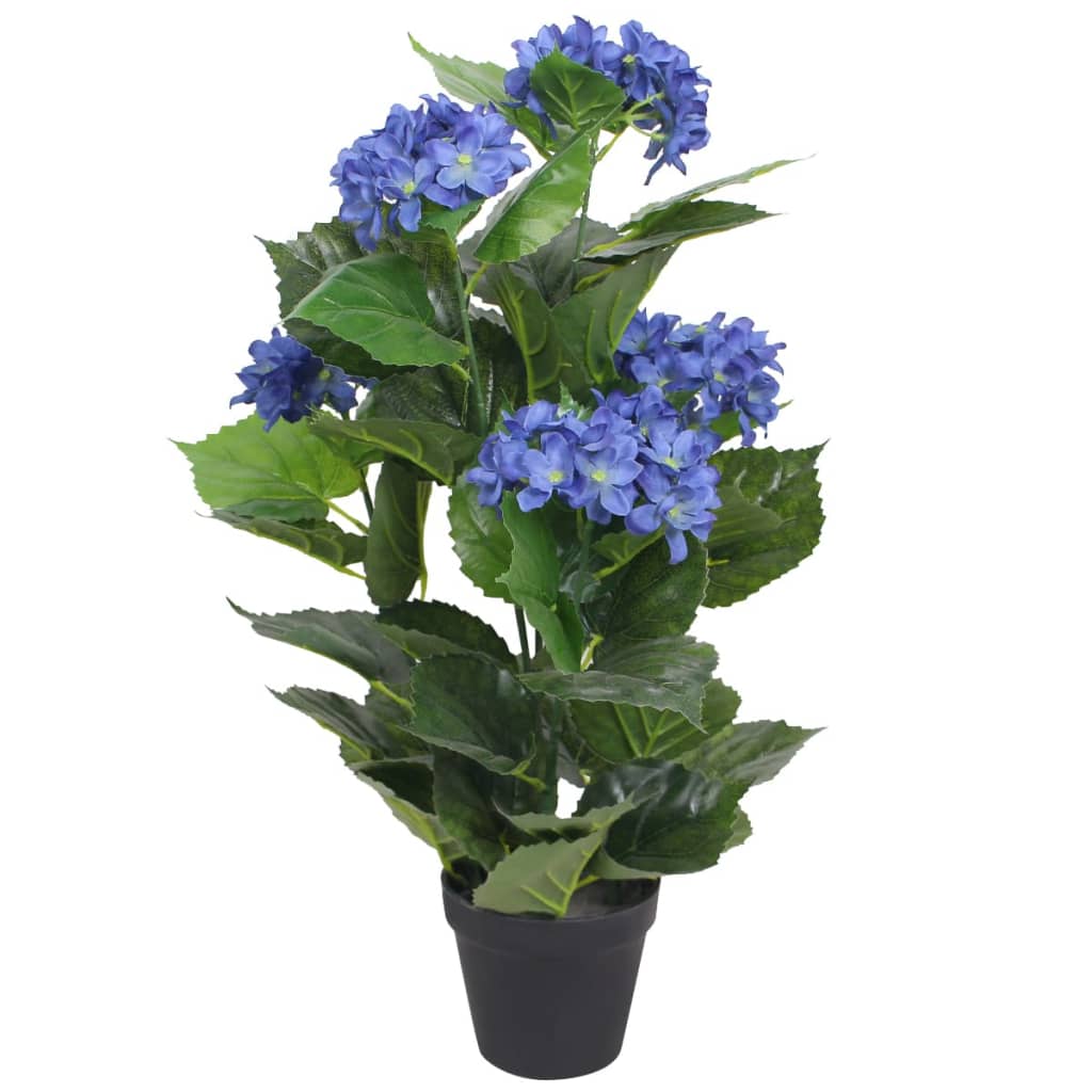 Vidaxl kunst hortensia plant met pot 60 cm blauw