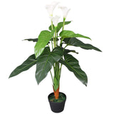 Vidaxl kunst calla lelie plant met pot 85 cm wit