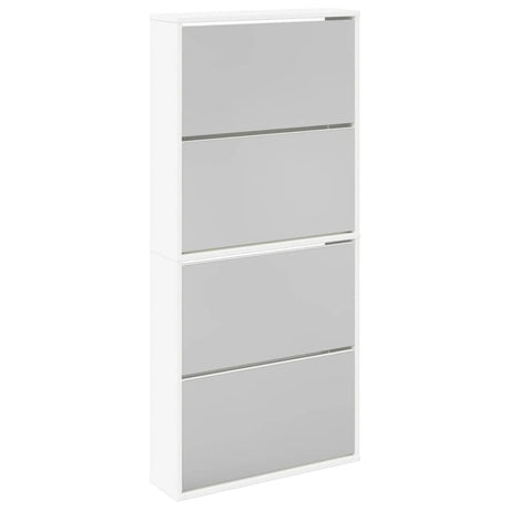 Vidaxl schoenenkast met 4 spiegels 63x17x134 cm wit