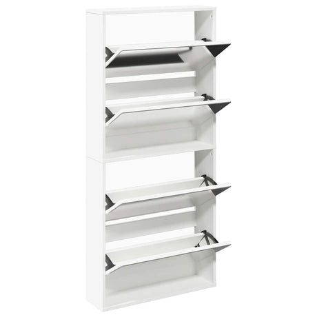 Vidaxl schoenenkast met 4 spiegels 63x17x134 cm wit