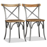 Vidaxl eetkamerstoelen 2 st massief mangohout