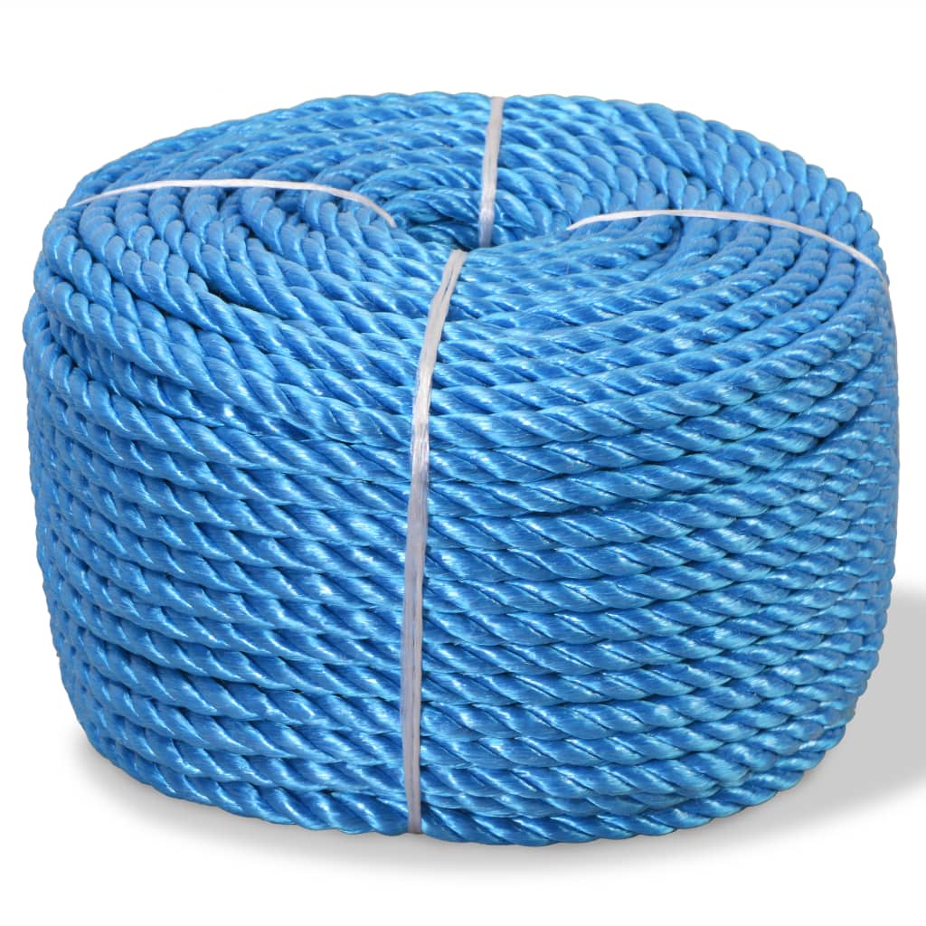 Vidaxl touw gedraaid 6 mm 200 m polypropyleen blauw