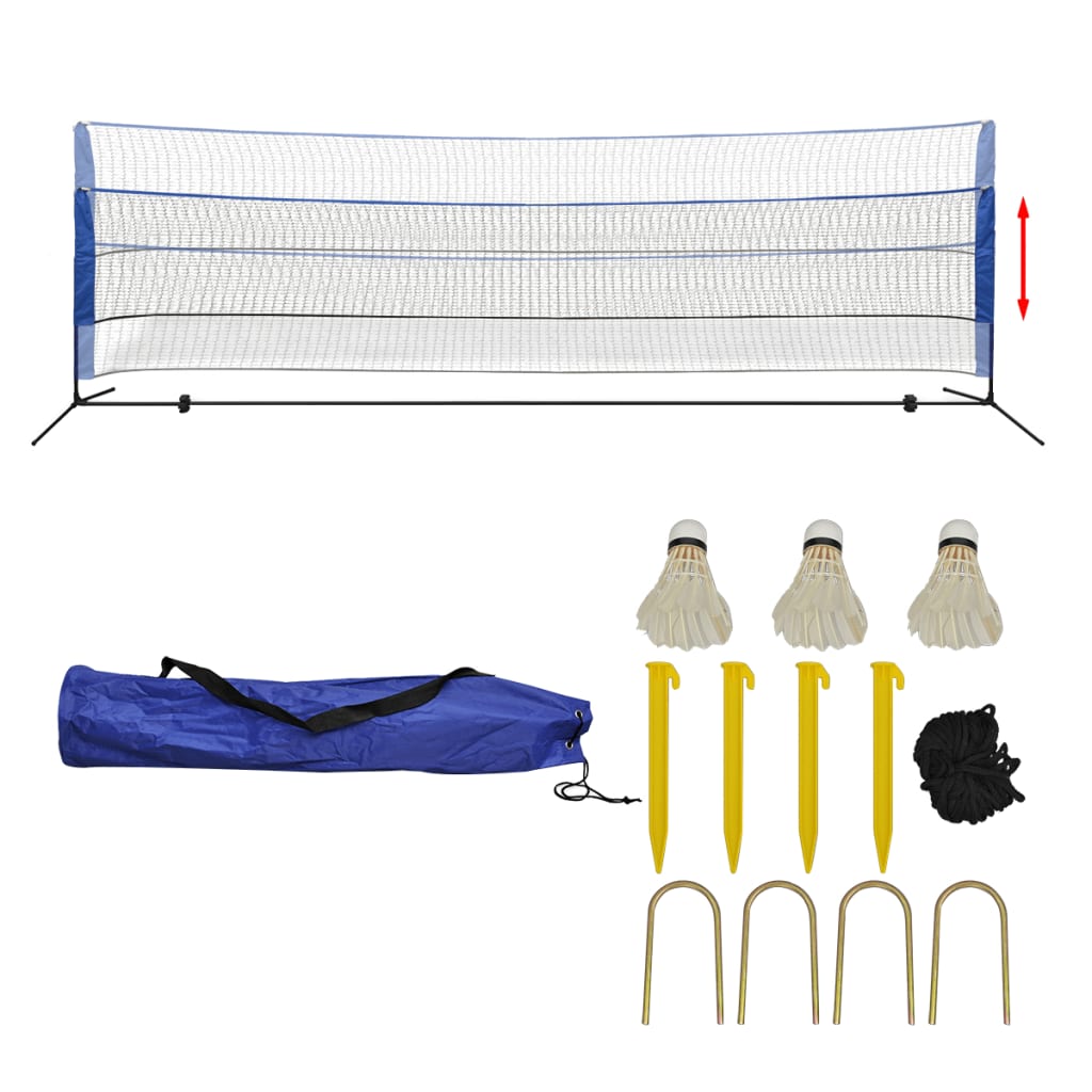 Vidaxl badminton net met shuttles 500x155 cm