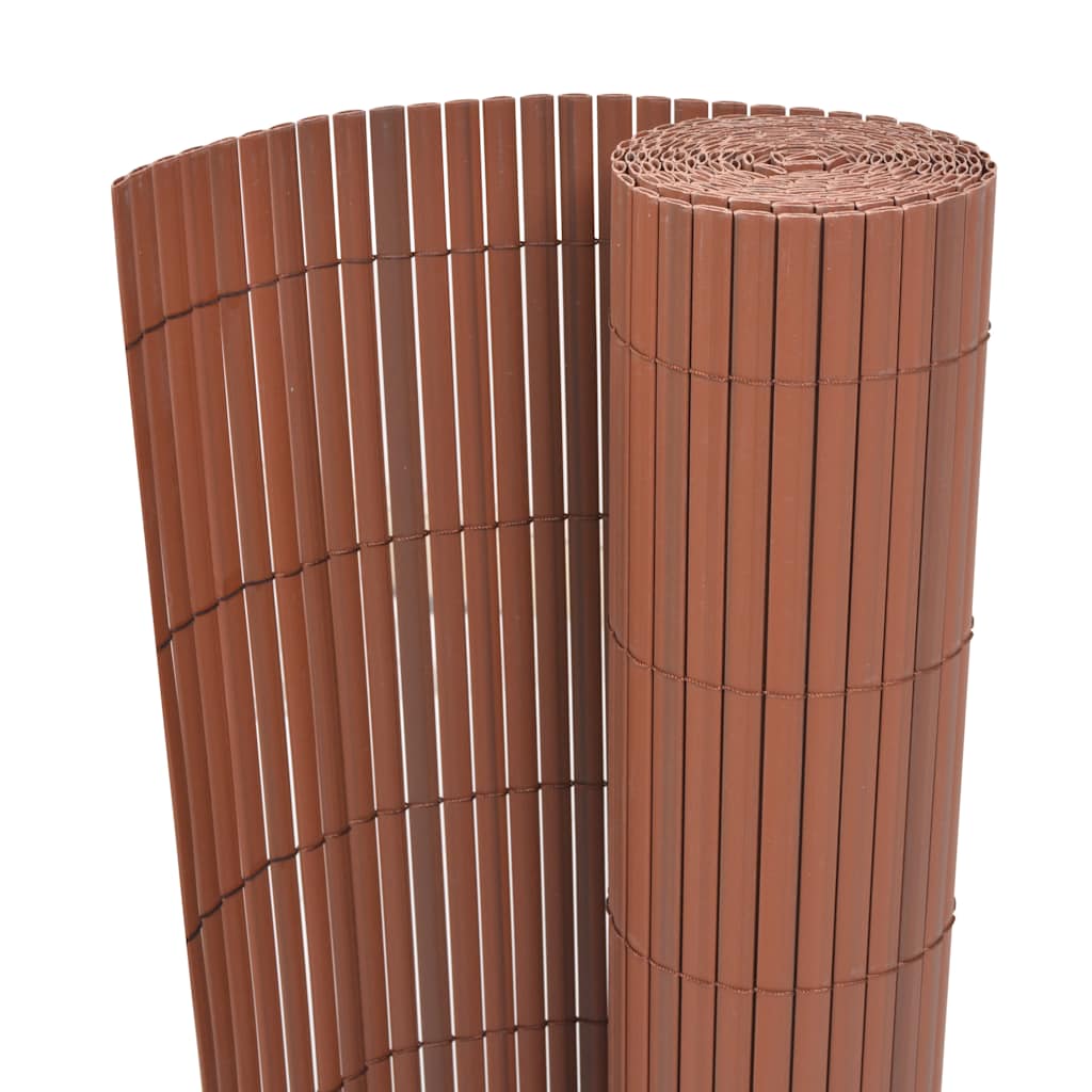Vidaxl tuinafscheiding dubbelzijdig 90x500 cm pvc bruin