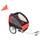 Vidaxl fietstrailer 30 kg zwart en rood