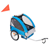 Vidaxl fietstrailer 30 kg grijs en blauw