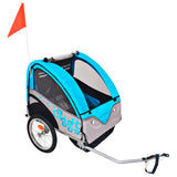 VidaXL Fietstrailer 30 kg grijs en blauw