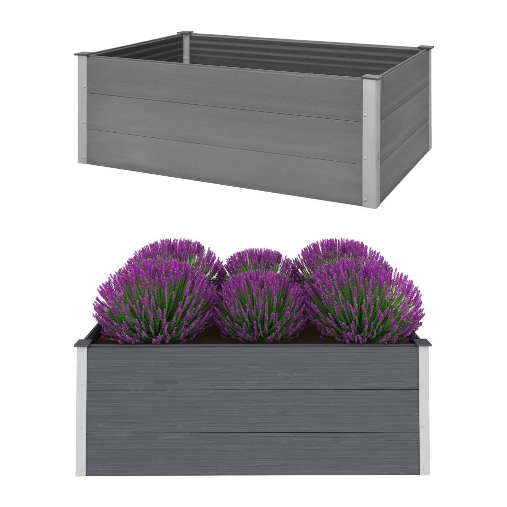 Vidaxl plantenbak verhoogd 150x100x54 cm hkc grijs