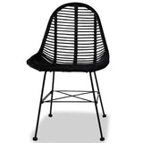 Vidaxl eetkamerstoelen 4 st natuurlijk rattan zwart