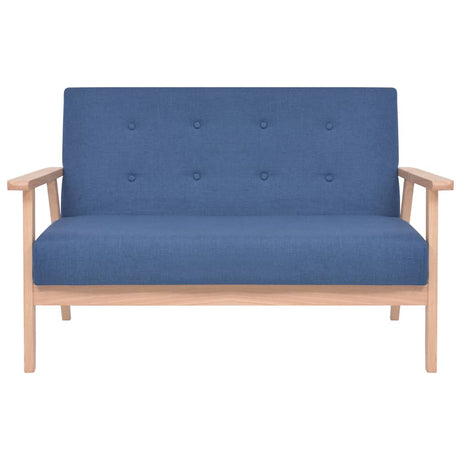 Vidaxl tweezitsbank stof blauw
