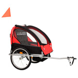 Vidaxl fietstrailer en kinderwagen 2-in-1 zwart en rood