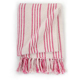 Vidaxl plaid strepen 125x150 cm katoen roze en wit