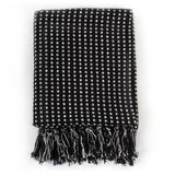 Vidaxl plaid vierkanten 160x210 cm katoen zwart
