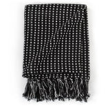 Vidaxl plaid vierkanten 160x210 cm katoen zwart
