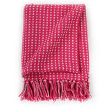 Vidaxl plaid vierkanten 220x250 cm katoen roze