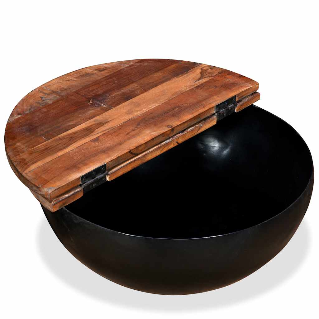 Vidaxl salontafel komvormig massief gerecycled hout zwart