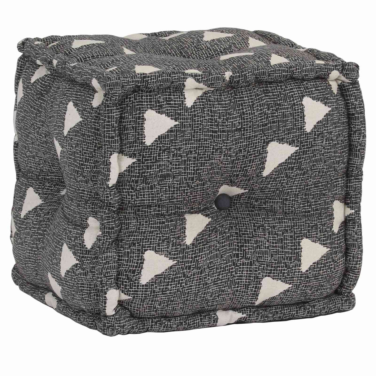 Vidaxl pouffes geometrisch grijs en wit 40 x 40 x 40 cm stof