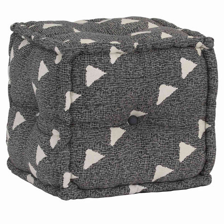 Vidaxl pouffes geometrisch grijs en wit 40 x 40 x 40 cm stof