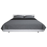 Vidaxl bedsprei dubbelzijdig 230x260 cm quilt grijs en zwart